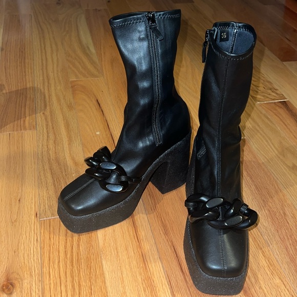 Stella McCartney Shoes - Stella McCartney Skyla stretch alter mat black ankle boots